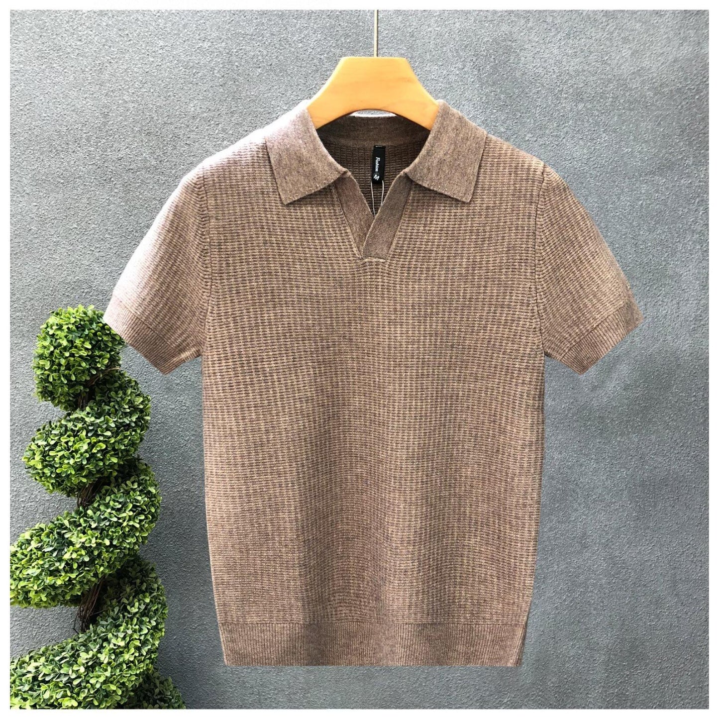 Mens Knitted Polo Shirt