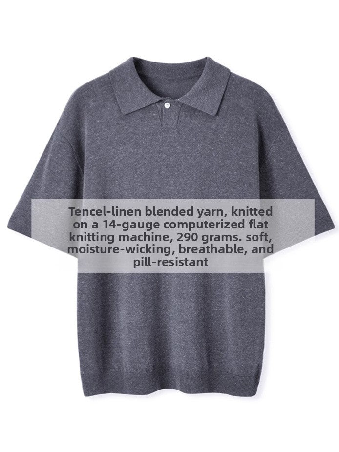 Mens Knitted Polo Shirt