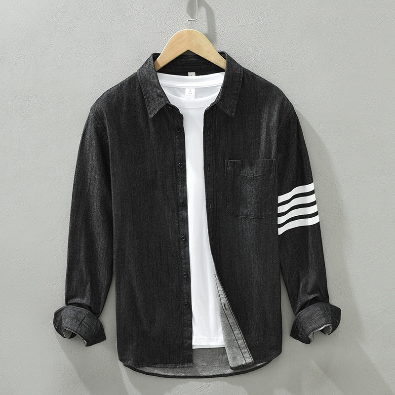 Mens Korean Style Denim Shirt