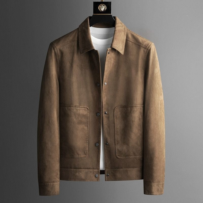Mens Lapel Collar Wool Blend Jacket