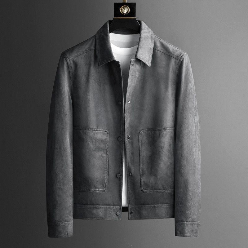 Mens Lapel Collar Wool Blend Jacket