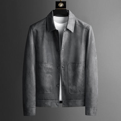 Mens Lapel Collar Wool Blend Jacket