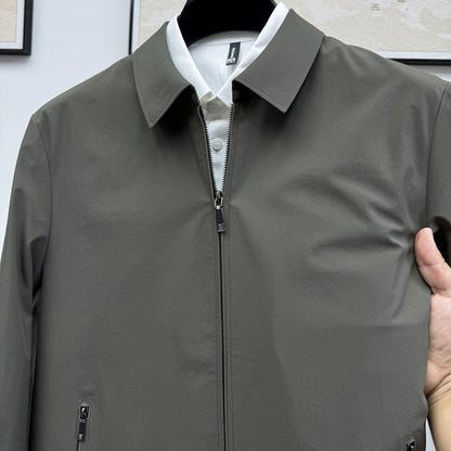 Mens Lapel Solid Color Jacket