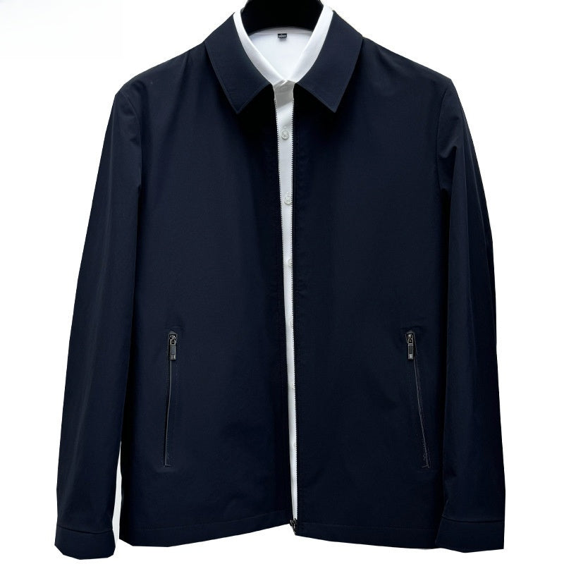 Mens Lapel Solid Color Jacket