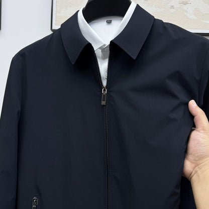 Mens Lapel Solid Color Jacket