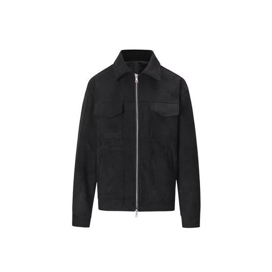 Mens Lapel Zipper Jacket
