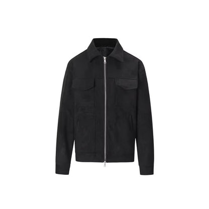 Mens Lapel Zipper Jacket