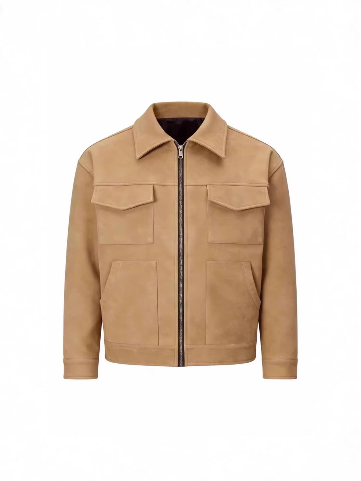 Mens Lapel Zipper Jacket