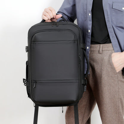 Mens Leather Business Laptop Backpack