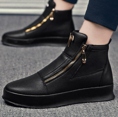 Mens Leather High-Top Sneakers