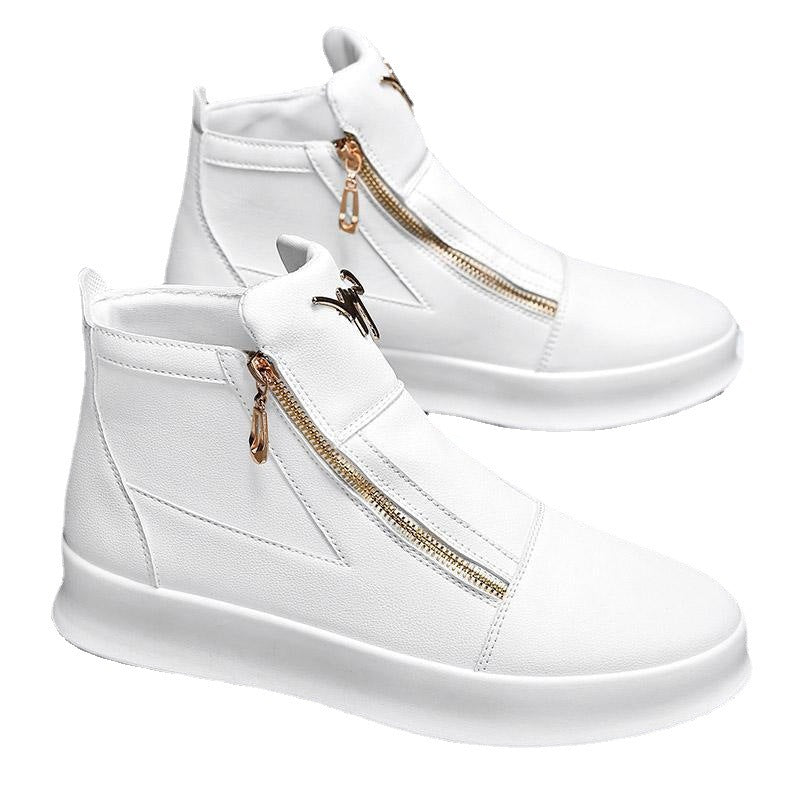 Mens Leather High-Top Sneakers
