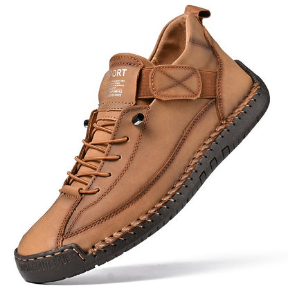 Mens Leather Mid Top Casual Boots