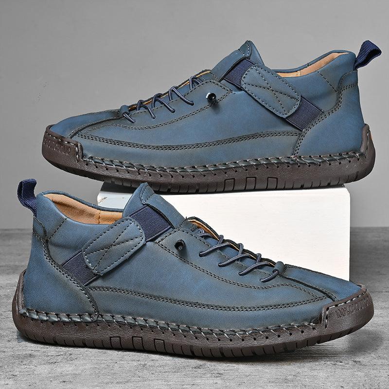 Mens Leather Mid Top Casual Boots