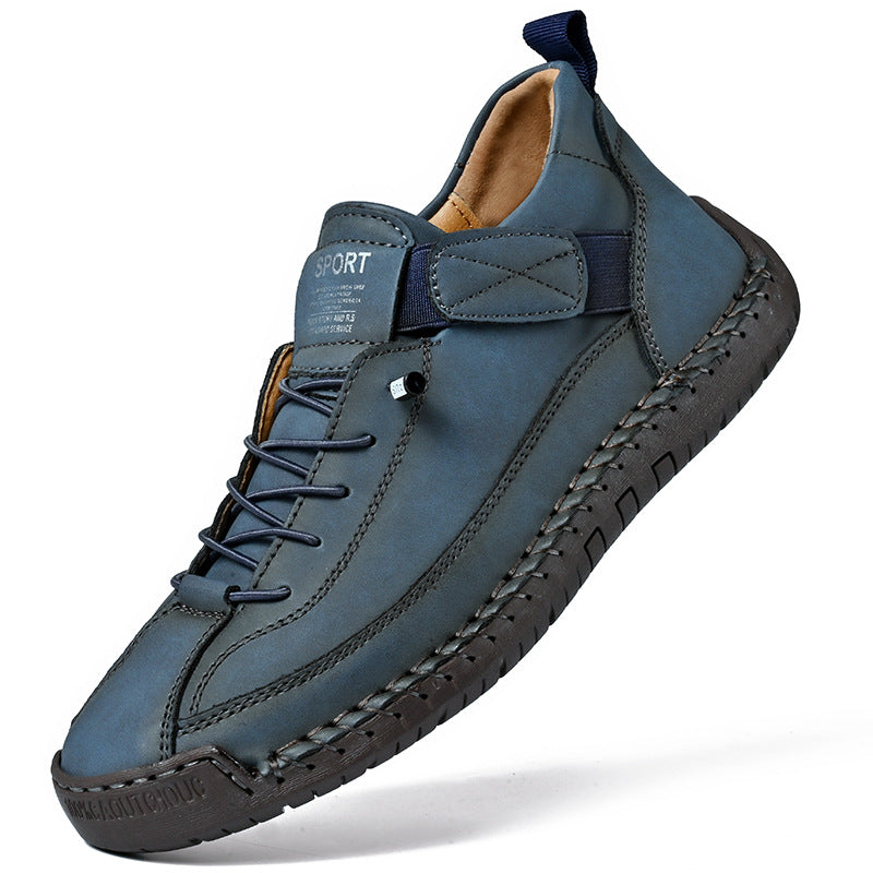Mens Leather Mid Top Casual Boots