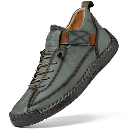 Mens Leather Mid Top Casual Boots
