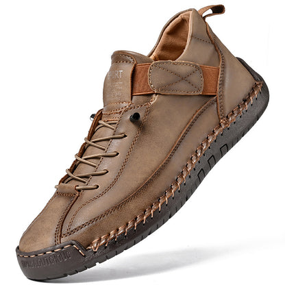 Mens Leather Mid Top Casual Boots