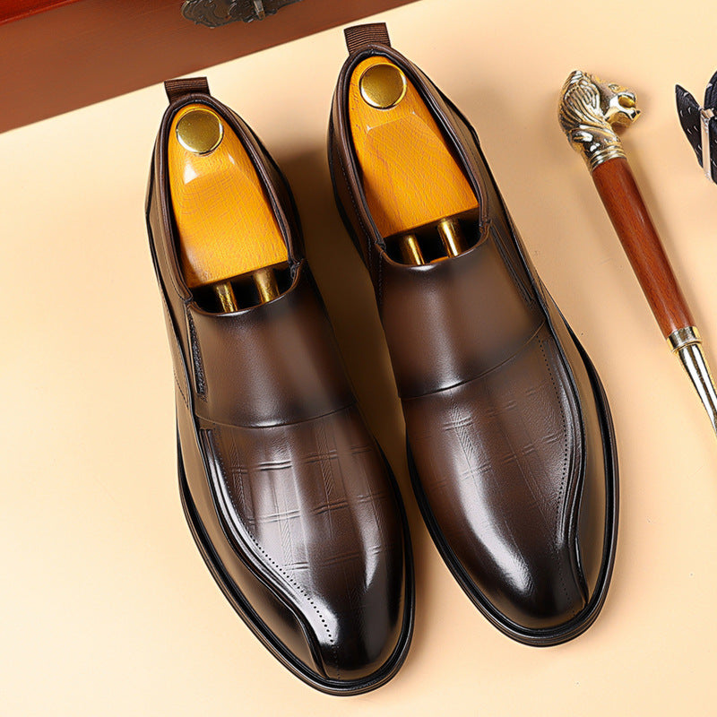 Mens Leather Slip-On Business Shoes