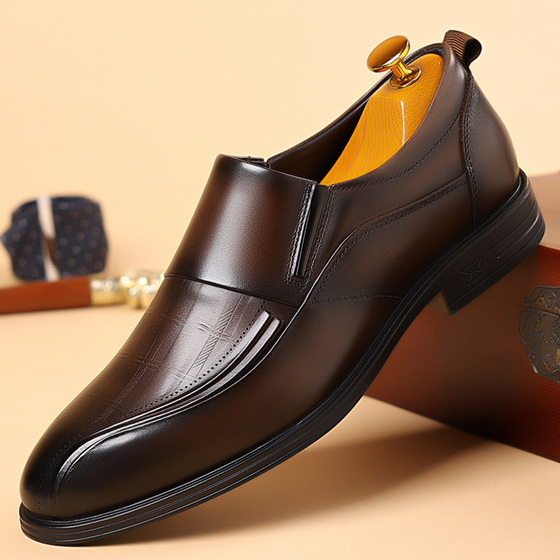 Mens Leather Slip-On Business Shoes