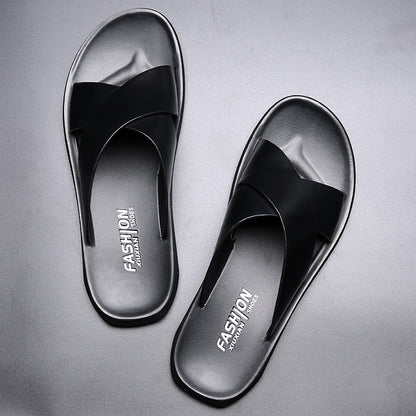 mens leather slippers