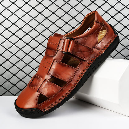 Mens Leather Stitched Sandals