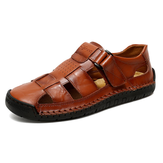 Mens Leather Stitched Sandals