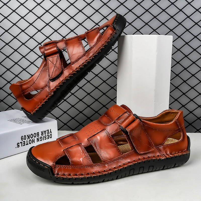 Mens Leather Stitched Sandals