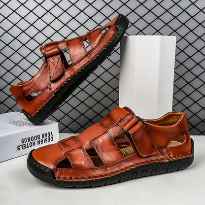 Mens Leather Stitched Sandals