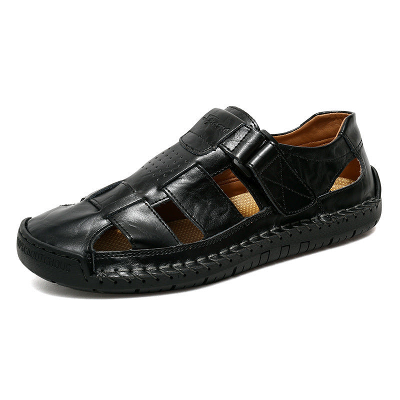 Mens Leather Stitched Sandals