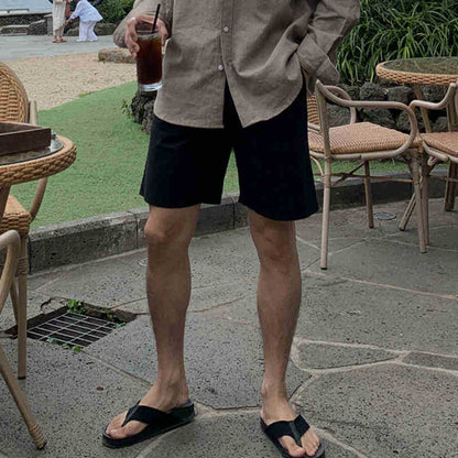 Mens Linen Blend Casual Shorts