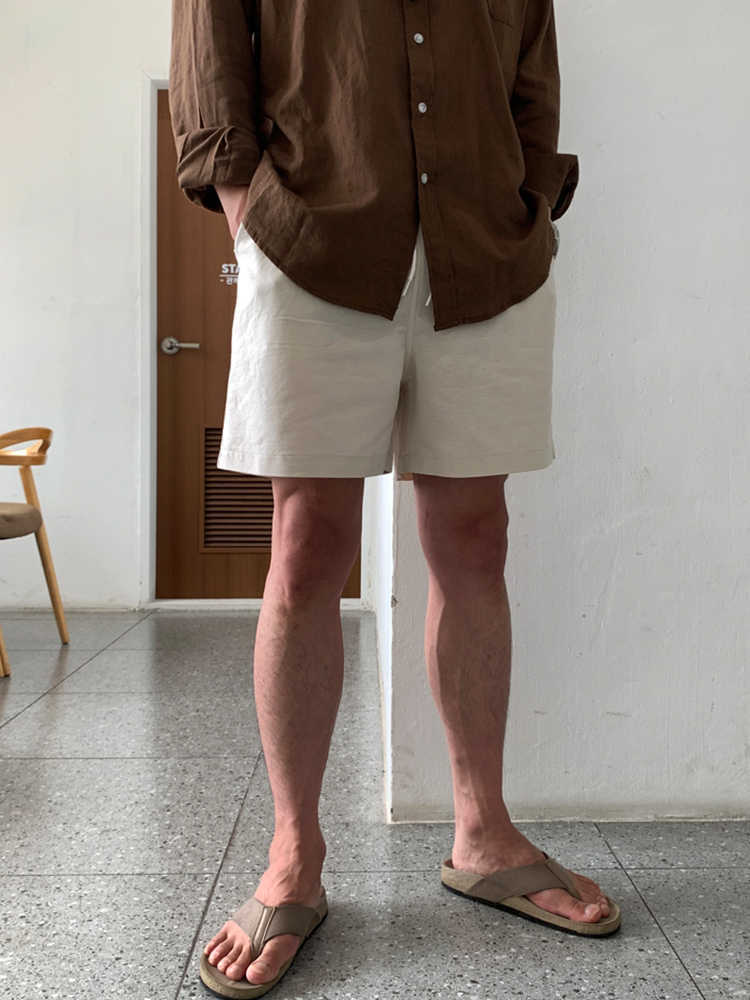 Mens Linen Blend Casual Shorts