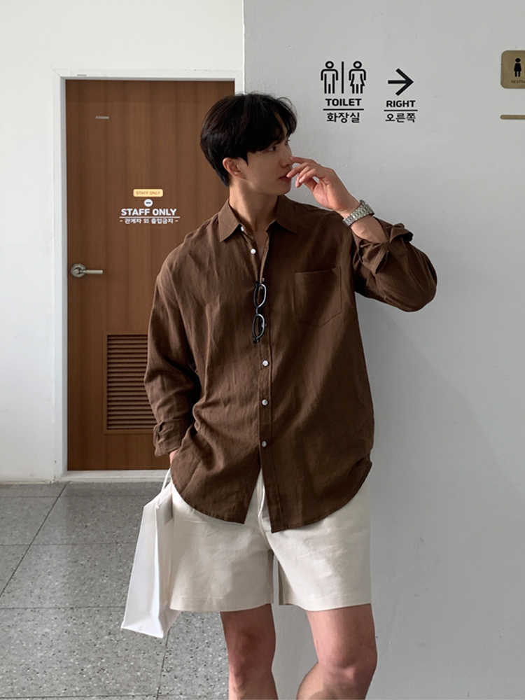 Mens Linen Blend Casual Shorts
