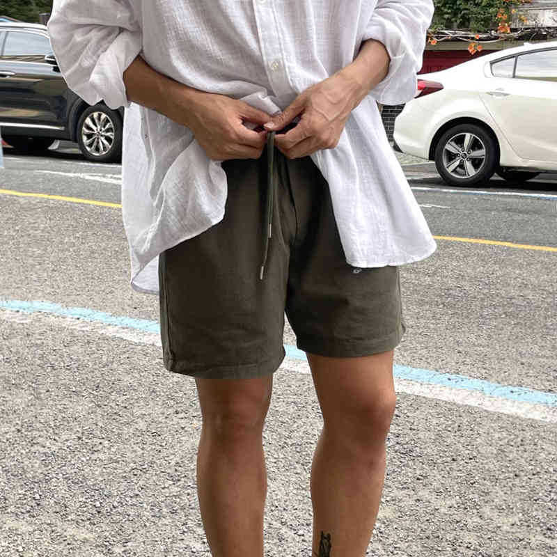 Mens Linen Blend Casual Shorts