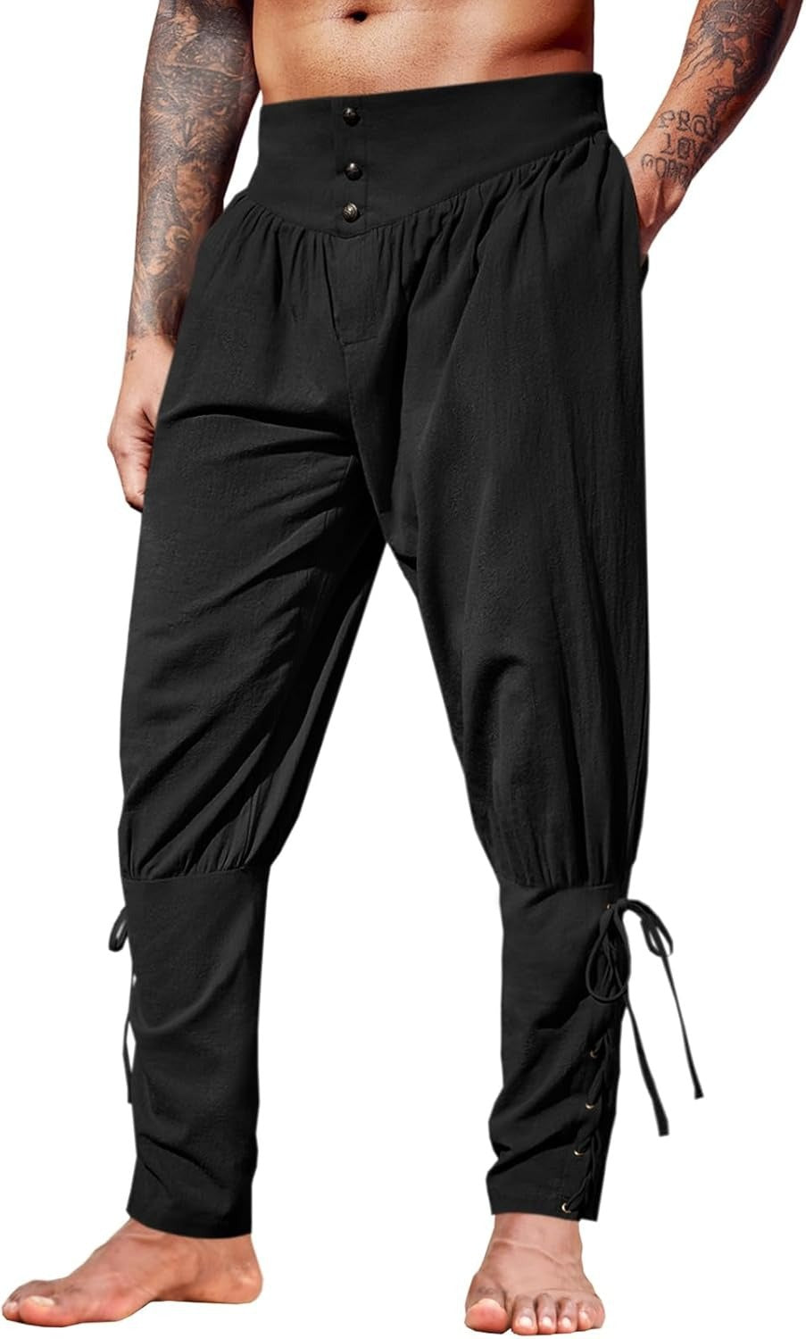 Mens Linen Blend Casual Trousers