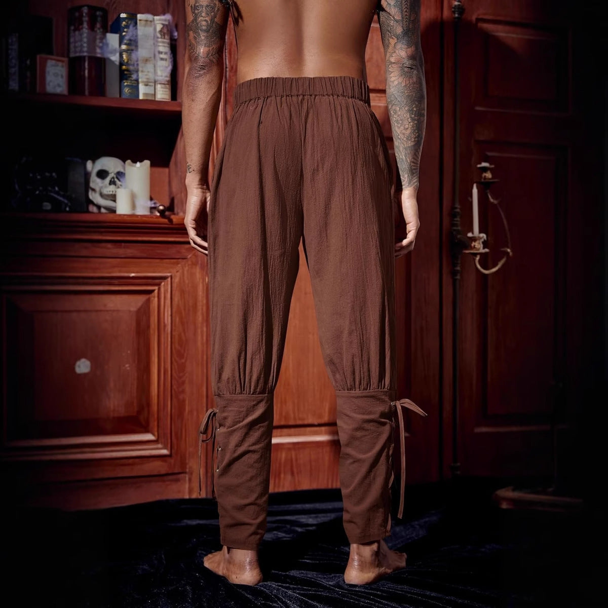 Mens Linen Blend Casual Trousers