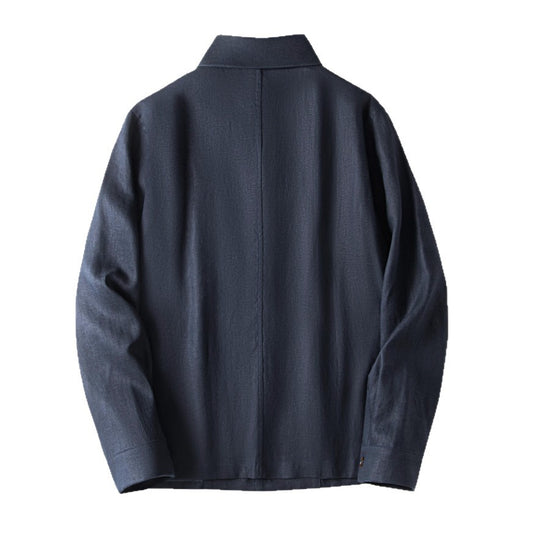 Mens Linen Lapel Casual Jacket