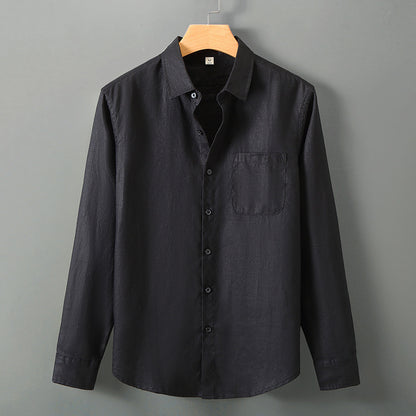 Mens Linen Long Sleeve Casual Shirt