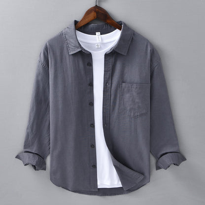 Mens Linen Long Sleeve Shirt