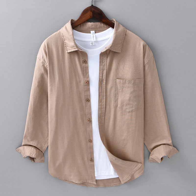 Mens Linen Long Sleeve Shirt