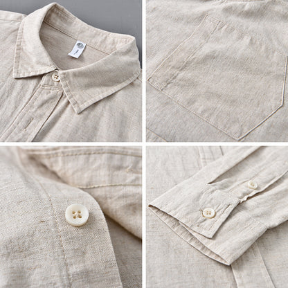 Mens Linen Long Sleeve Shirt