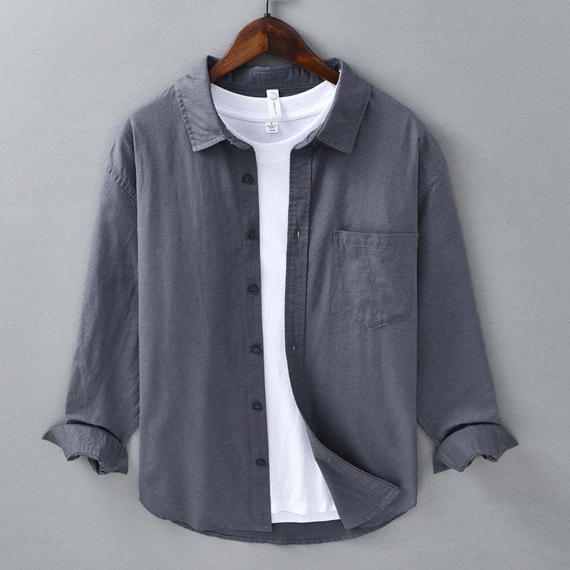 Mens Linen Long Sleeve Shirt