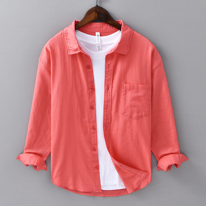 Mens Linen Long Sleeve Shirt