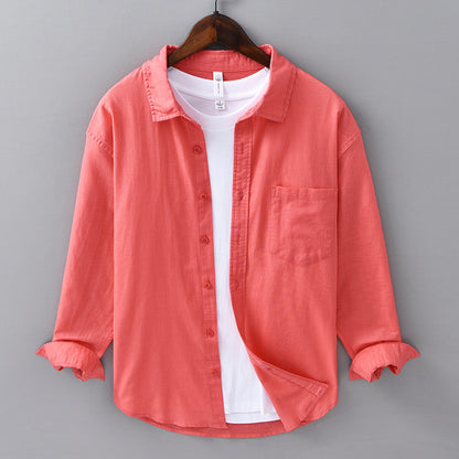 Mens Linen Long Sleeve Shirt