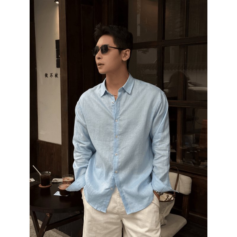 Mens Linen Long Sleeve Shirt