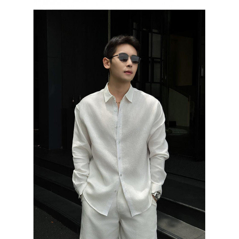 Mens Linen Long Sleeve Shirt