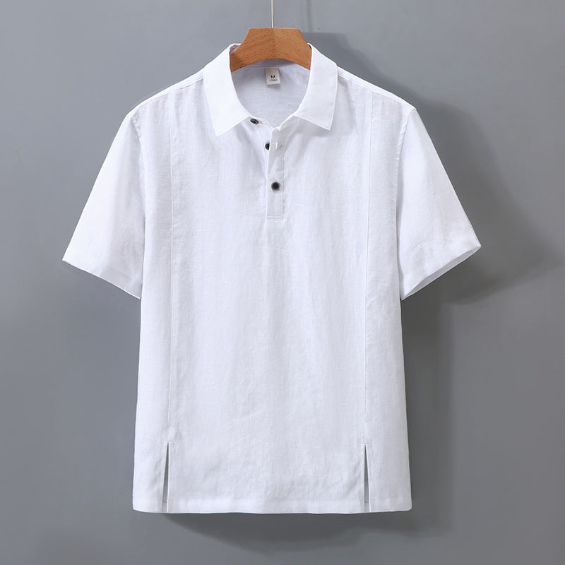 Mens Linen Polo Shirt and Pants Set