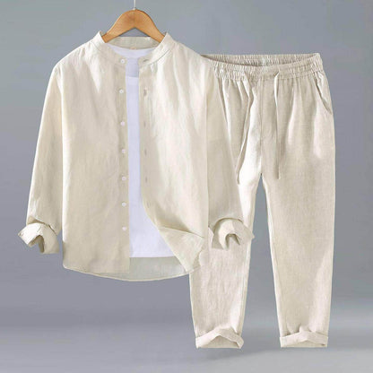 Mens Linen Shirt and Pants Set