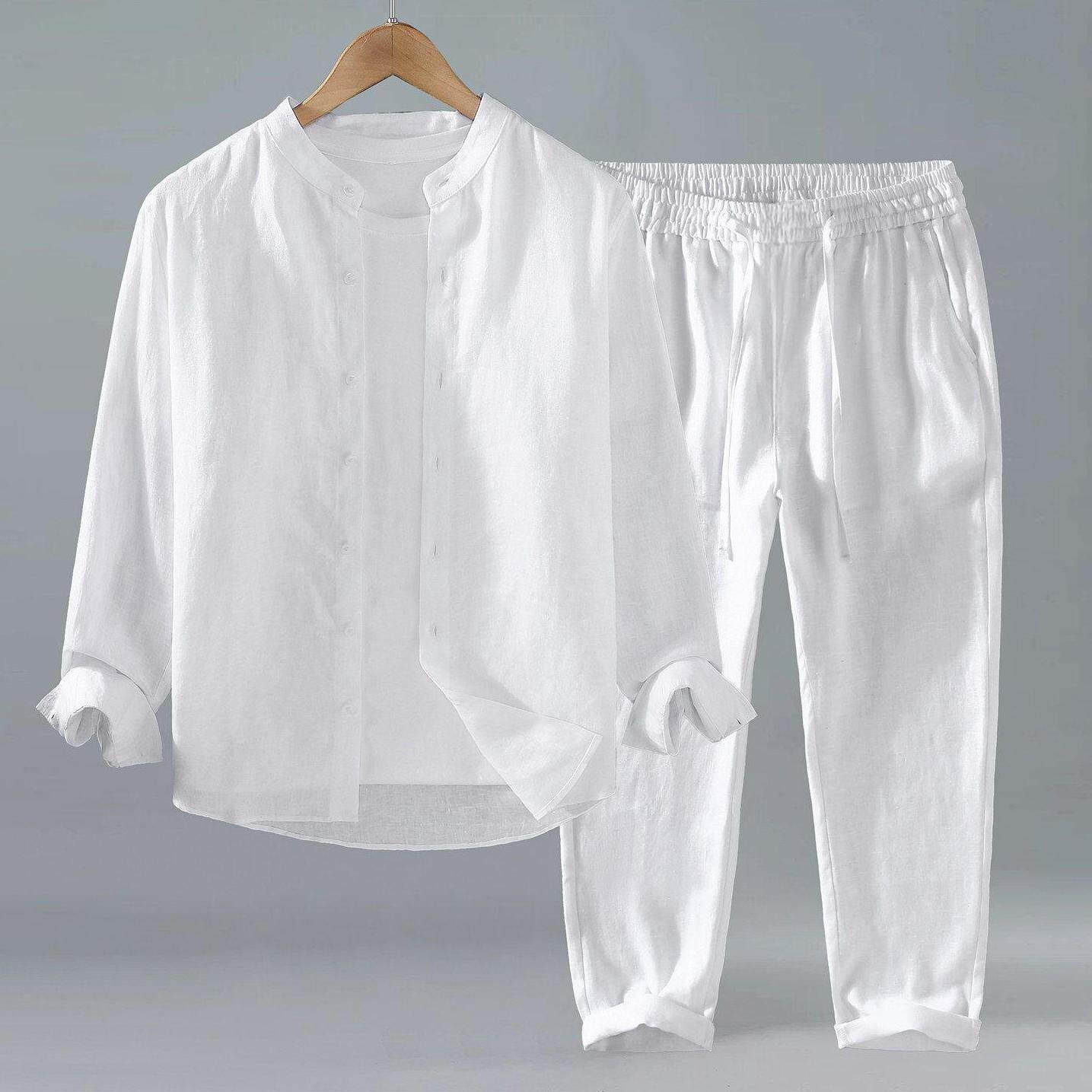 Mens Linen Shirt and Pants Set