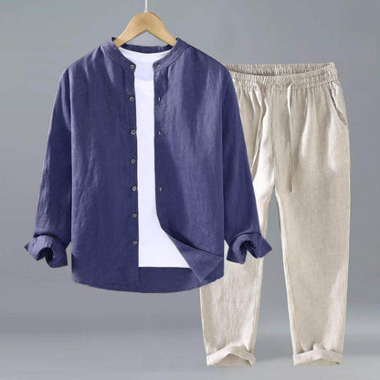 Mens Linen Shirt and Pants Set
