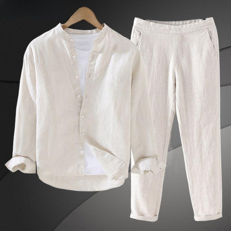 Mens Linen Shirt and Pants Set