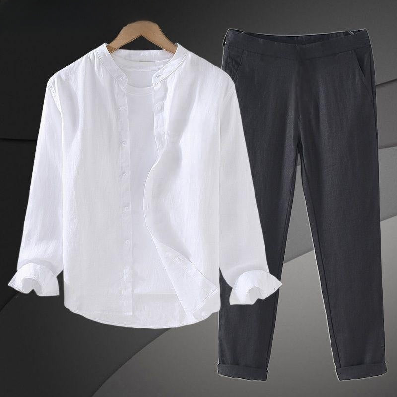 Mens Linen Shirt and Pants Set
